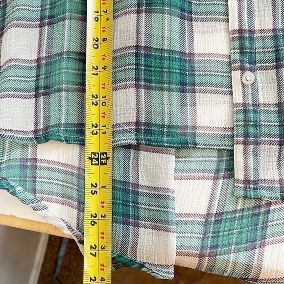 Jack By Steve Madden Barbi Top in Multi Plaid Green Sleeveless Button Front y2k - Picture 8 of 8